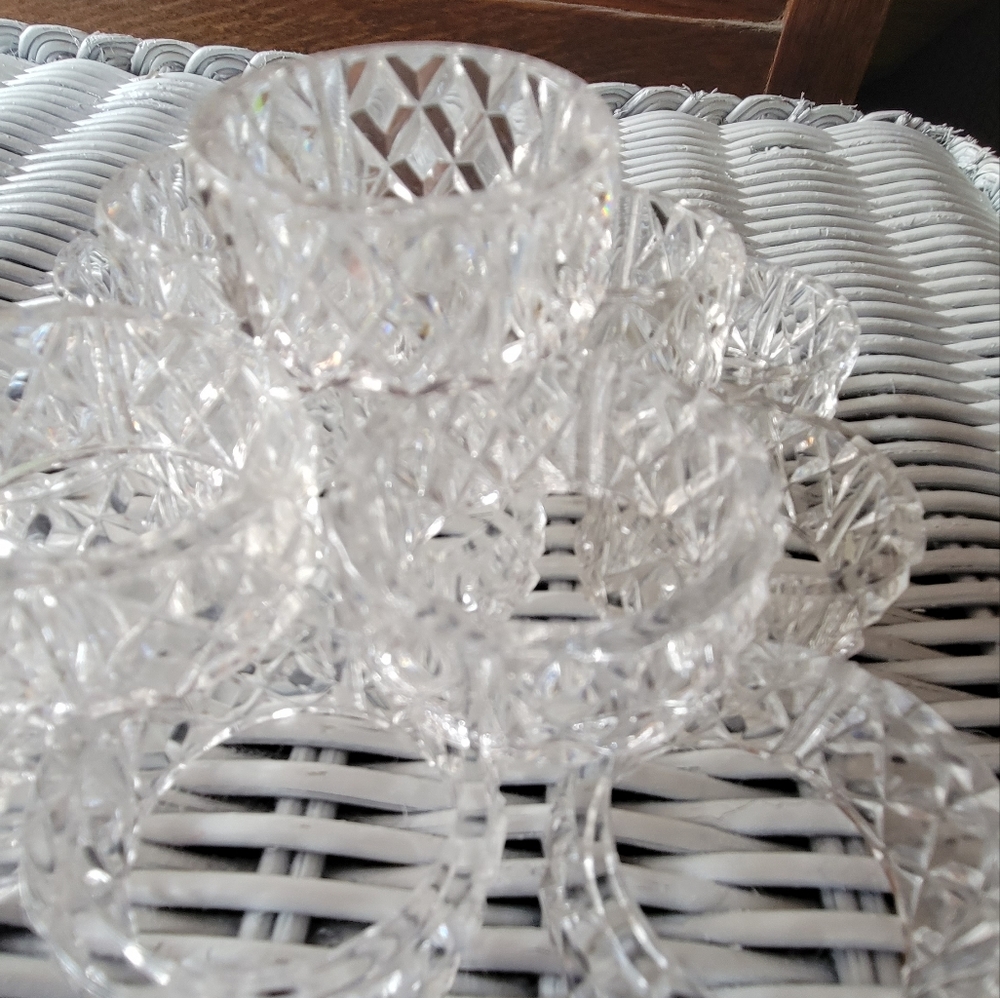 Vintage Napkin Rings Crystal Style Set 14